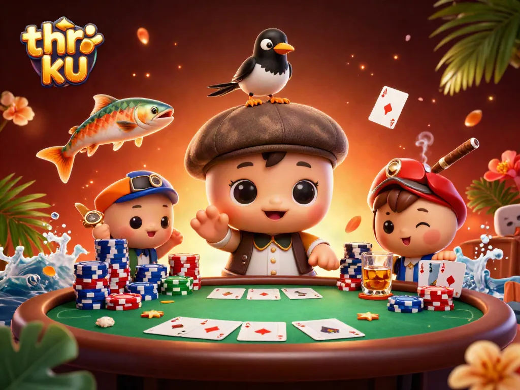 Experience thrilling gameplay with 'thr ku' featuring the playful Nessie and casino elements in this vibrant 3D scene.