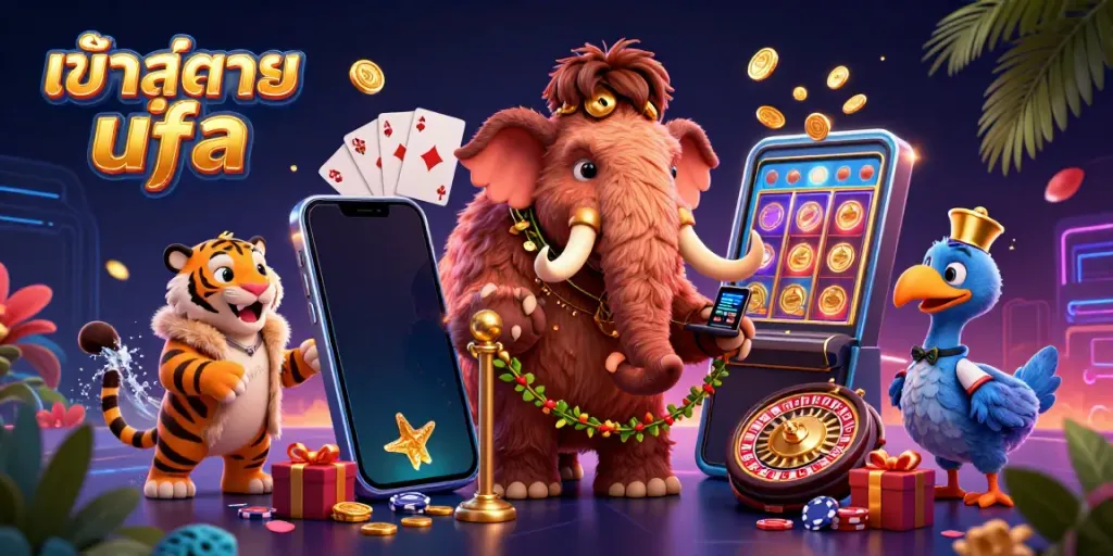 Engage in excitement with เข้าสู่ระบบ ufa at this vibrant online casino scene featuring unique characters.