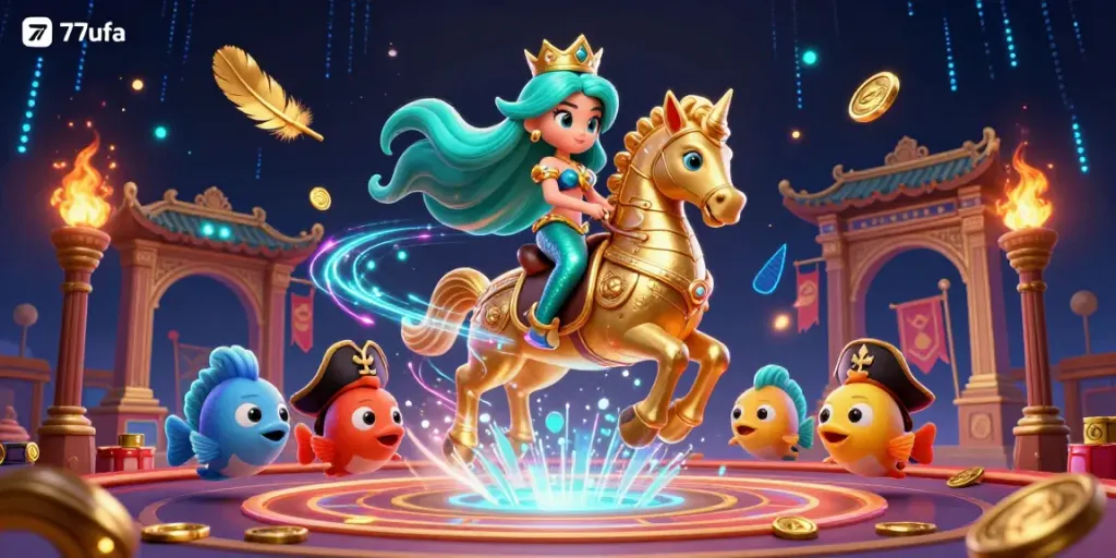 Experience thrilling gameplay with 77ufa in a vibrant underwater casino world.