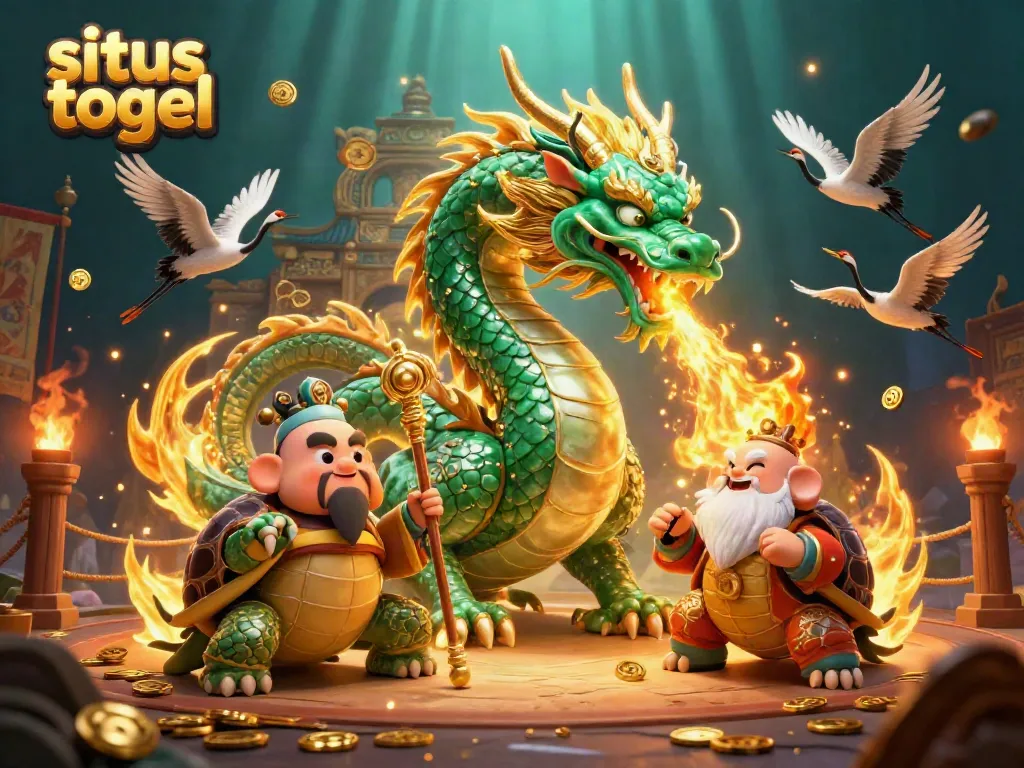 Experience situs togel excitement with a vibrant 3D casino fantasy illustration featuring a majestic dragon and lucky symbols.