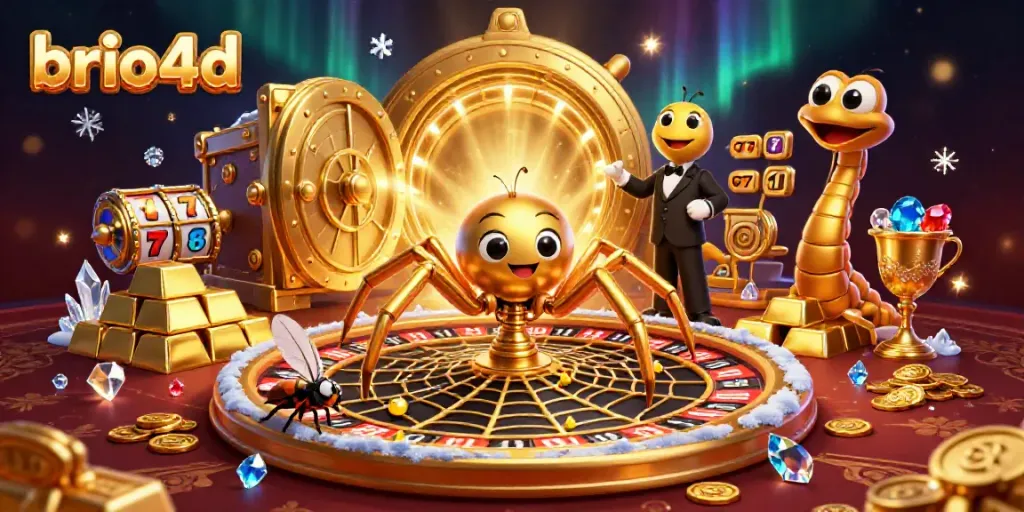 Experience thrilling spins and bets at brio4d's animated slot scene with jewels and gold.