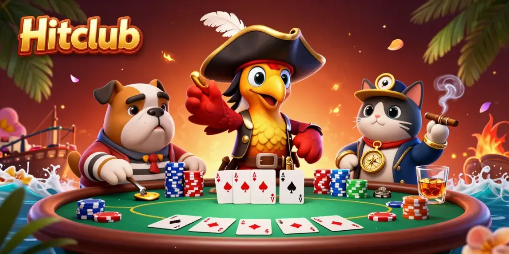 Experience thrilling gaming action at Hitclub with vibrant visuals and engaged characters.