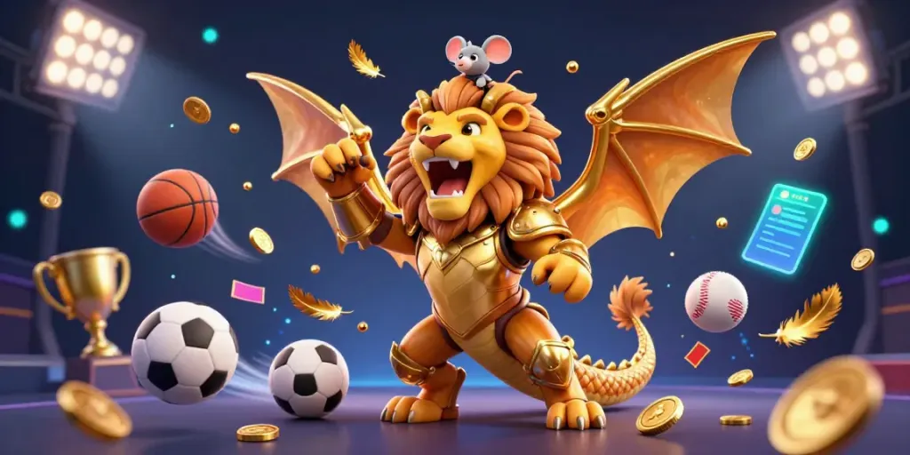 Engage with H19 in a thrilling, vibrant casino scene showcasing golden triumph and dynamic sports action.
