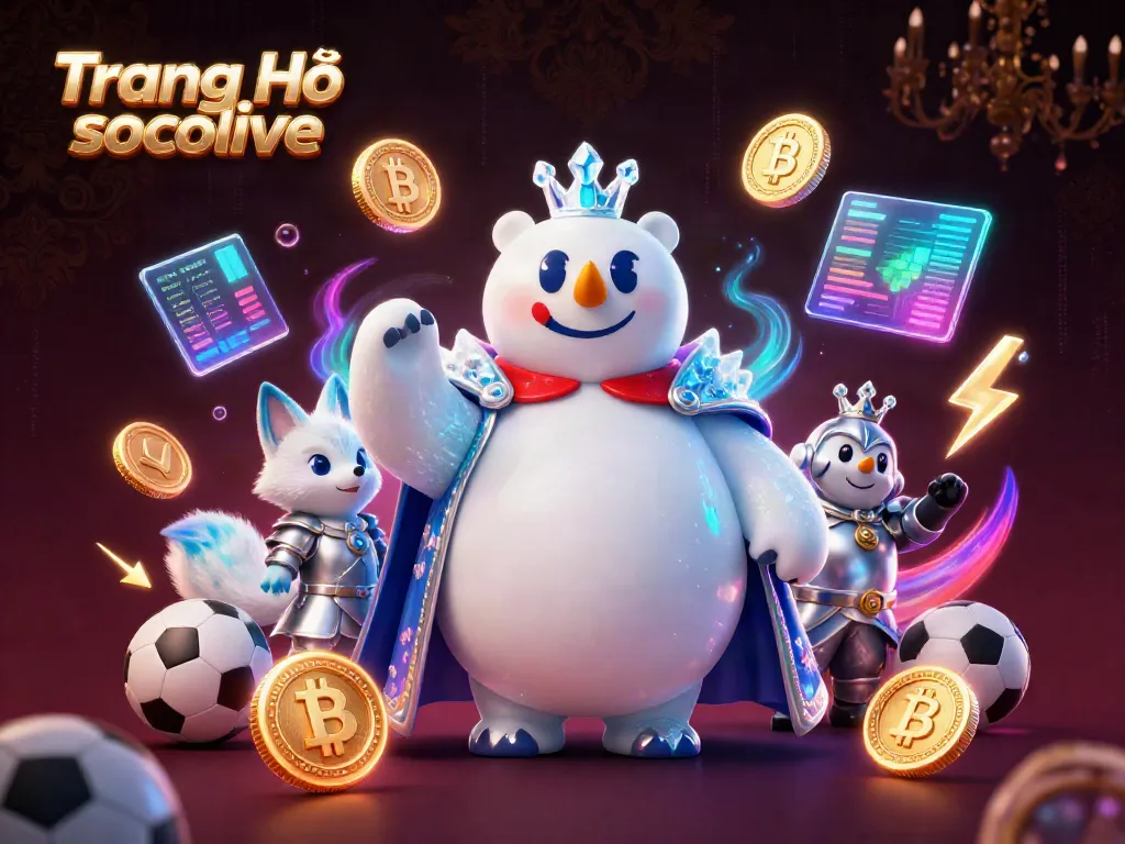 Engage with Trang Chủ socolive's vibrant sports betting scene featuring cartoon characters and crypto elements.
