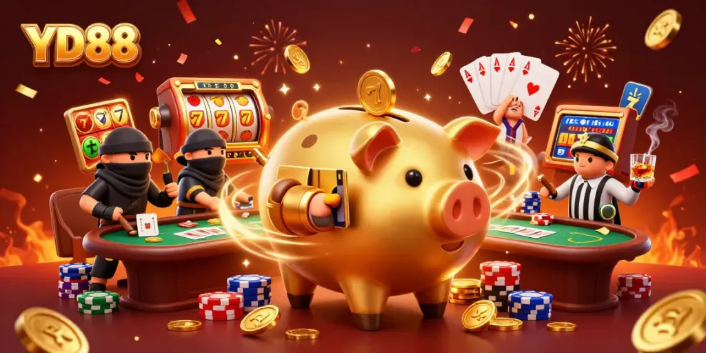 Engage with YD88's thrilling online gaming experience amidst dynamic casino elements.