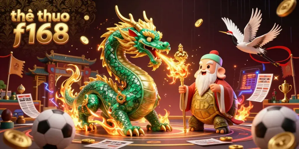 Engage in thrilling bets with thể thao f168 at a vibrant sports arena, featuring dynamic characters and exciting gambling elements.
