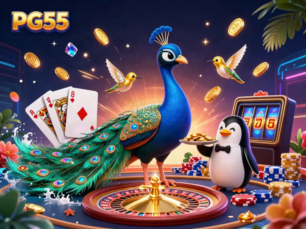 Experience the excitement of PG55 casino gaming with dynamic visuals and rich, colorful details.