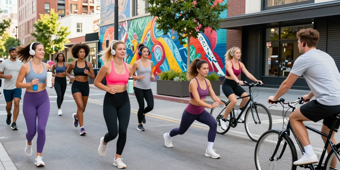Active young adults showcasing Lululemon liquidation pallets in urban lifestyle.