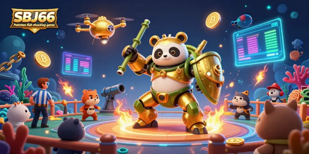 Engaging SBJ66 Pakistan fish shooting game scene with vibrant sea creatures and action-packed gameplay.