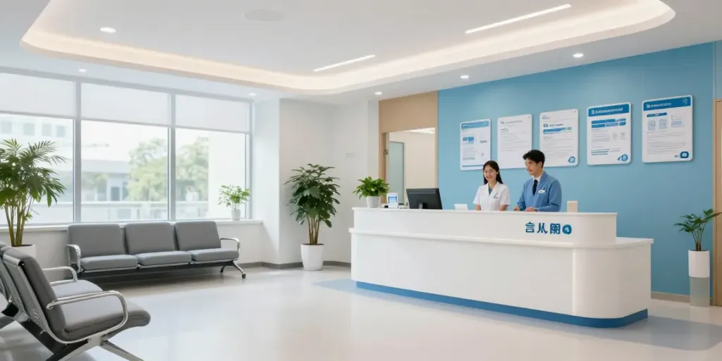 Grey peptide market price info displayed in a modern health clinic, showcasing professional patient care.