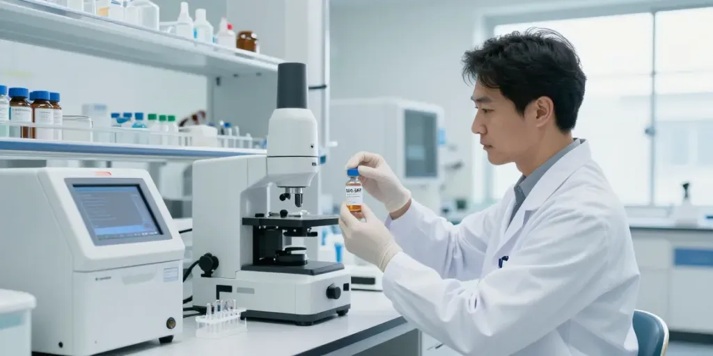 VLS-3RT research peptide in a clean medical lab environment promoting reliable data.